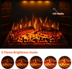 Valuxhome Recessed Electric Fireplace, 30 Inches Electric Fireplace Insert, Fireplace Heater with Overheating Protection, Fire Crackling Sound, Remote Control, 750/1500W, Black