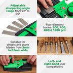 G Sharp Edge Chisel Sharpener - Chisel Sharpening Kit - Sharpens Blades from 3mm to 85mm Wide - Light, Robust and Easily Transported