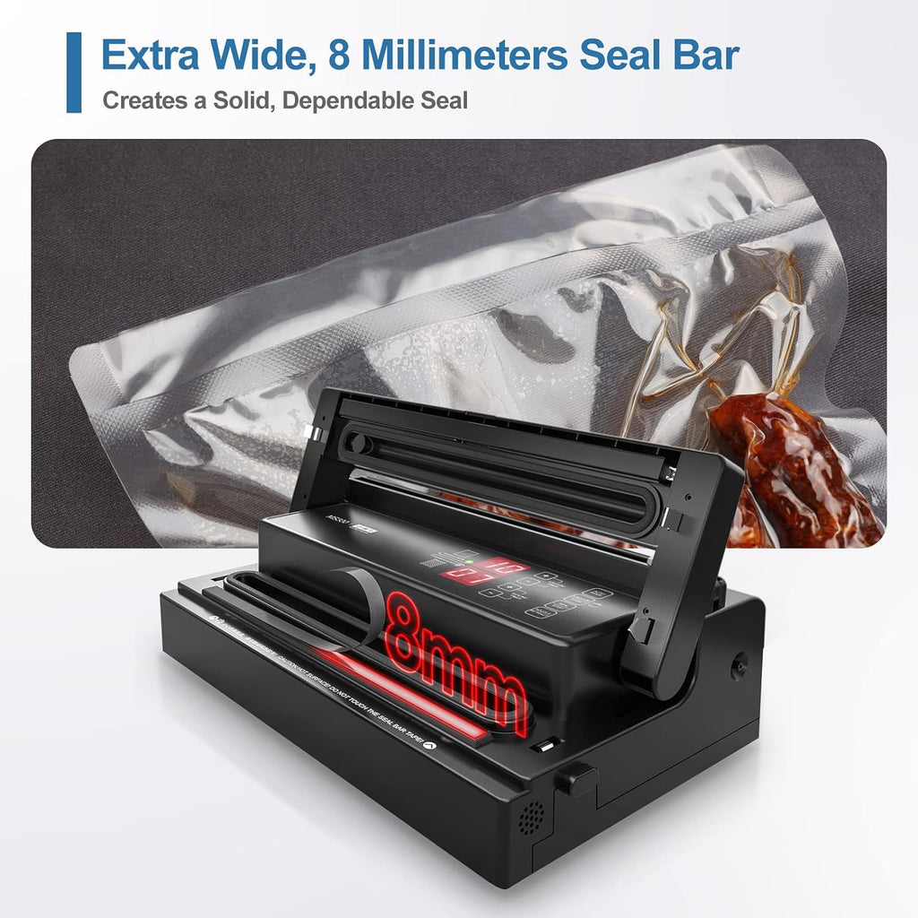 MAGIC SEAL MS300 Precision Vacuum Sealer Machine, Commercial Double Pump Food Sealer with Built-in Auto Cooling System, Compatible with Mylar, Smooth and Embossed Bags, Extra Wide 8 mm Seal