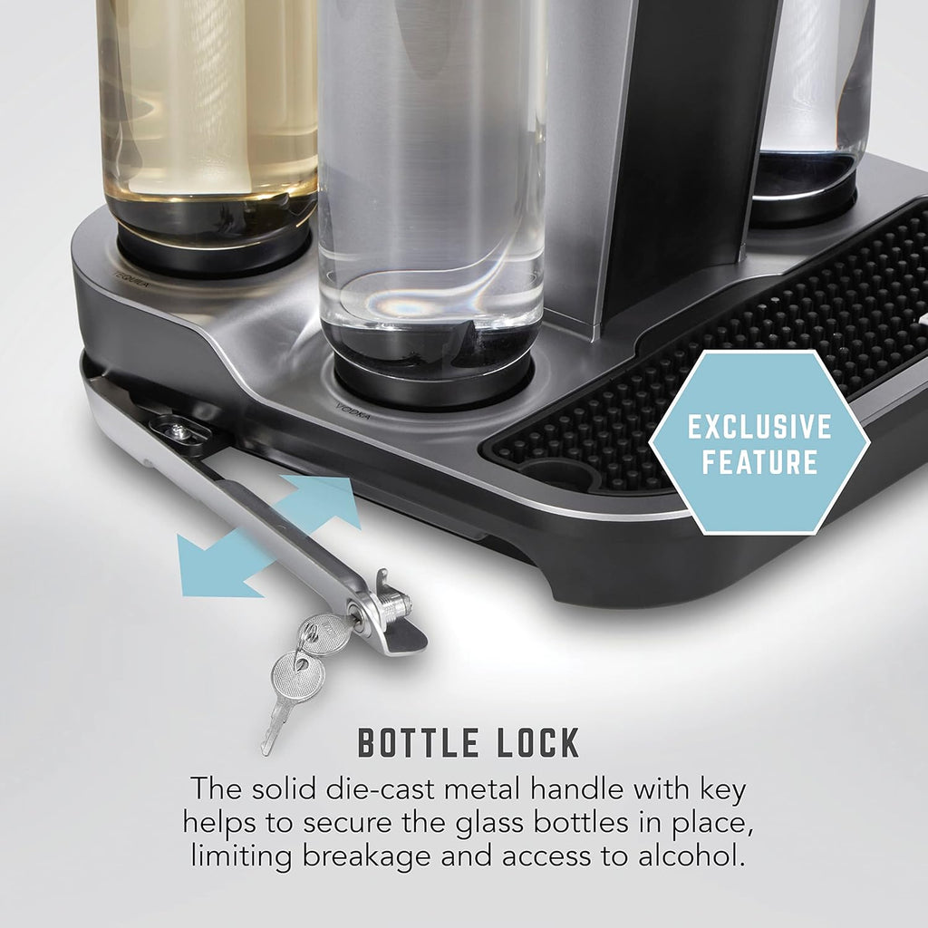 Bartesian Professional Cocktail Machine and Margarita Maker - High Capacity Bar Cocktail Mixer with 5 Premium Glass Bottles for Parties and Entertaining - Push-Button Technology and Easy Clean Design