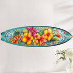 48-inch Hawaiian Flowers Surfboard Wall Art, Handcrafted Coastal Holiday Décor by G. Debrekht