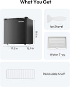 EUHOMY 1.7 Cu.Ft Mini Fridge, Reversible Single Door Compact Refrigerator, Adjustable Thermostat, Energy Saving, Mini Fridge for Bedroom, Office, Dorm, Black