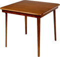 MECO Stakmore Classic Straight Edge Square Wood Folding Card Table, 32" x 32", Fruitwood - Foldable Wooden Tabletop Furniture for Cards, Board Games, Dining, and Extra Seating