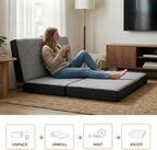 Vamcheer Tri Folding Mattress Queen Size - 6 Inch Foldable Mattress for RV/Camping/Travel/Guest Room/Yoga, 78"x58"x6" Trifold Memory Foam Cushion with Washable Cover