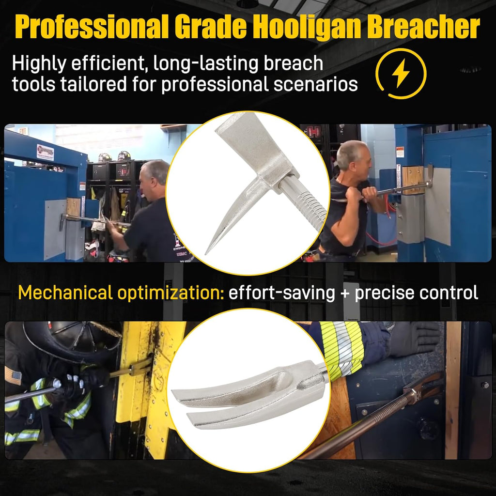30" Halligan Tool, Halligan Bar with Carry Strap for Fire Rescue, Tactical Breaching & Emergency Entry