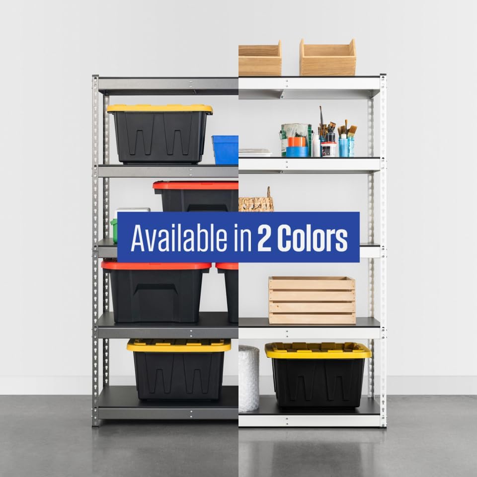 SafeRacks Modular Garage Shelving - 5 Tier Storage Shelves, Tall Metal Rack Shelves for Storage, Heavy Duty Steel Shelf Organizer for Garage, Or Kitchen Pantry (Hammertone, 18 x 48 x 72)