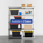 SafeRacks Modular Garage Shelving - 5 Tier Storage Shelves, Tall Metal Rack Shelves for Storage, Heavy Duty Steel Shelf Organizer for Garage, Or Kitchen Pantry (Hammertone, 18 x 48 x 72)