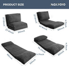 MAXYOYO Folding Sofa Bed, Extra Thick and Long Floor Sofa Convertible Sleeper Chair with Washable Cover, Floor Couch Lounge Bean Bag Bed for Living Room, Dark Grey, 30x95 Inch