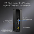NETGEAR Nighthawk WiFi 7 Router (BE9300) – Router Only  9.3Gbps Wireless Speed  2.5 Gigabit Internet Port  Tri-Band for Gaming  Covers 2 500 sq. ft.  100 Devices  VPN – Free Expert Help