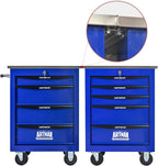 4-Drawer Rolling ToolChest, Blue & BlackModular Tool Box withWheels, Heavy-DutyRolling Tool Cabinet forGarage & WorkshopStorage