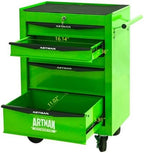 Iron-Top Rolling Tool Chest with Lockable Wheels and Side Handles, 7-Drawer Tool Storage Cabinet with Ball Bearing for Garage, Repair Shop, Required Assembly, Large Storage Capacity (Iron, 5-Green)