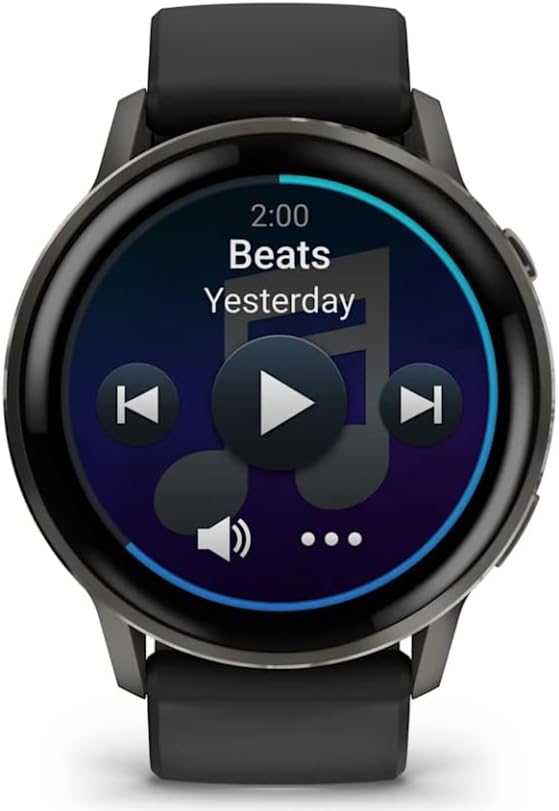 Garmin Venu 4 45mm AMOLED Advanced Health & Fitness GPS Smartwatch  Bright & Colorful Display  Built-in Flashlight  Up to 12 Days  Slate with Black Silicone Band w/Wearable4U Black Earbuds Bundle