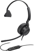 Yealink UH42 USB-C/A Mono Headset with Mic for PC Computer, Wired Headphones Teams Certified, Noise Cancelling Microphone, in-Line Controls, All Day Comfort