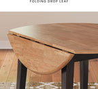 Signature Design by Ashley Gesthaven Contemporary Dining Drop Leaf Table with 4 Legs, Light Brown & Dark Brown