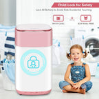 COSTWAY Portable Washing Machine, 8 Lbs Capacity, Built-in Drain Pump, Compact Laundry Washer with 6 Programs, 6 Water Levels, Child Lock, Full-Automatic washer for RV, Dorm, Apartment, Pink