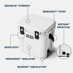 YETI Roadie 24 2.0 Hard Cooler with DoubleDuty Shoulder Strap and Drain Plug