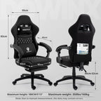 Dowinx Gaming Chair Breathable Fabric Game Chair with Gel Pad and Storage Bag, Comfortable Gamer Chair with Pocket Spring Cushion,Ergonomic Computer Chair with Footrest,Black