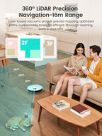 Lefant LiDAR Robot Vacuum and Mop, 12000Pa Suction, 90-Day Self-Emptying, Obstacle Avoidance, Auto Mop Washing&Drying, All-in-One for Pet Hair Carpet, 5G WiFi Alexa/APP/iWatch Control, M3
