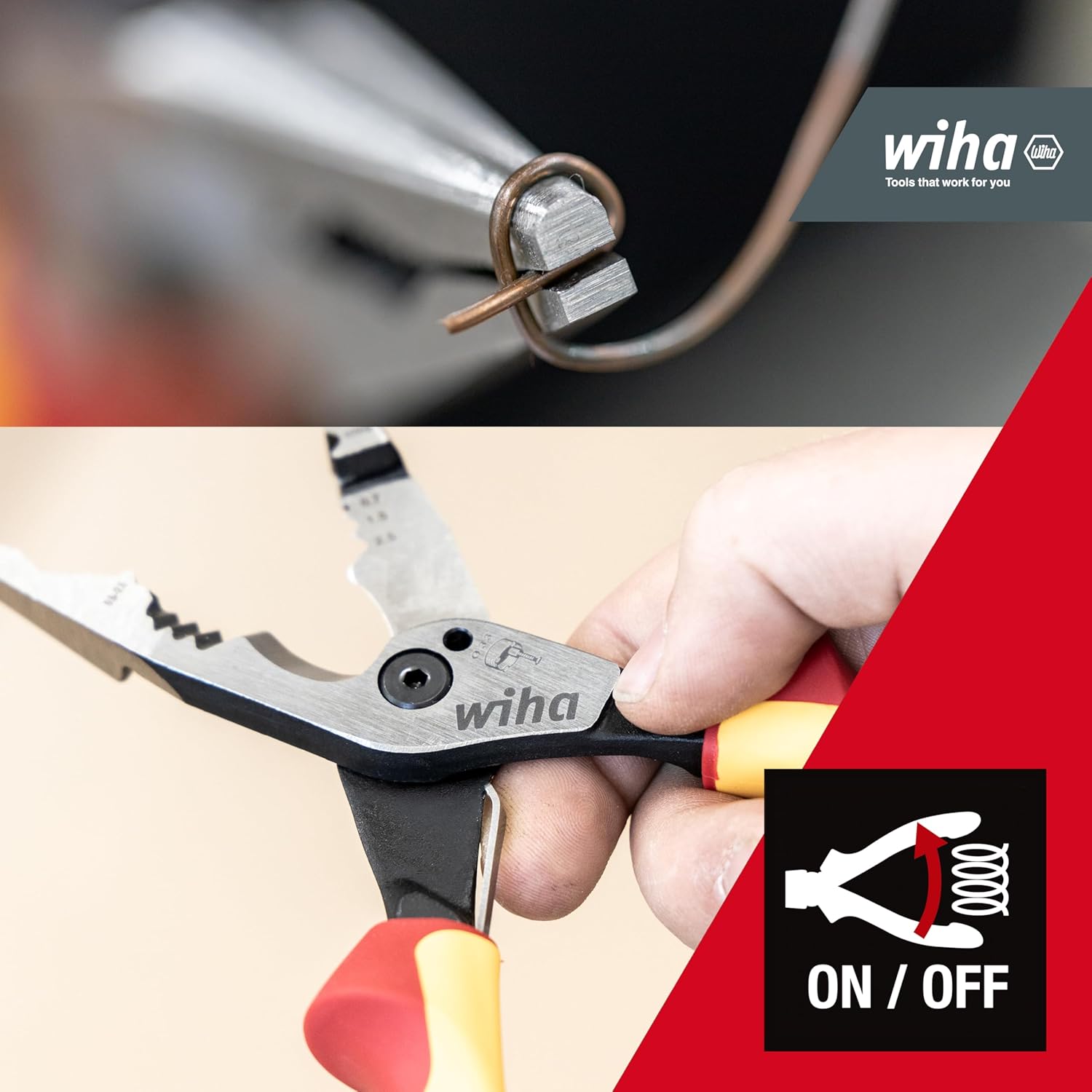 Wiha Multifunctional Pliers for Electricians 8-in-1 I Crimping, Stripping, Cutting, Gripping, Deburring, Bending, Screwing, Cutting Screws (45705)