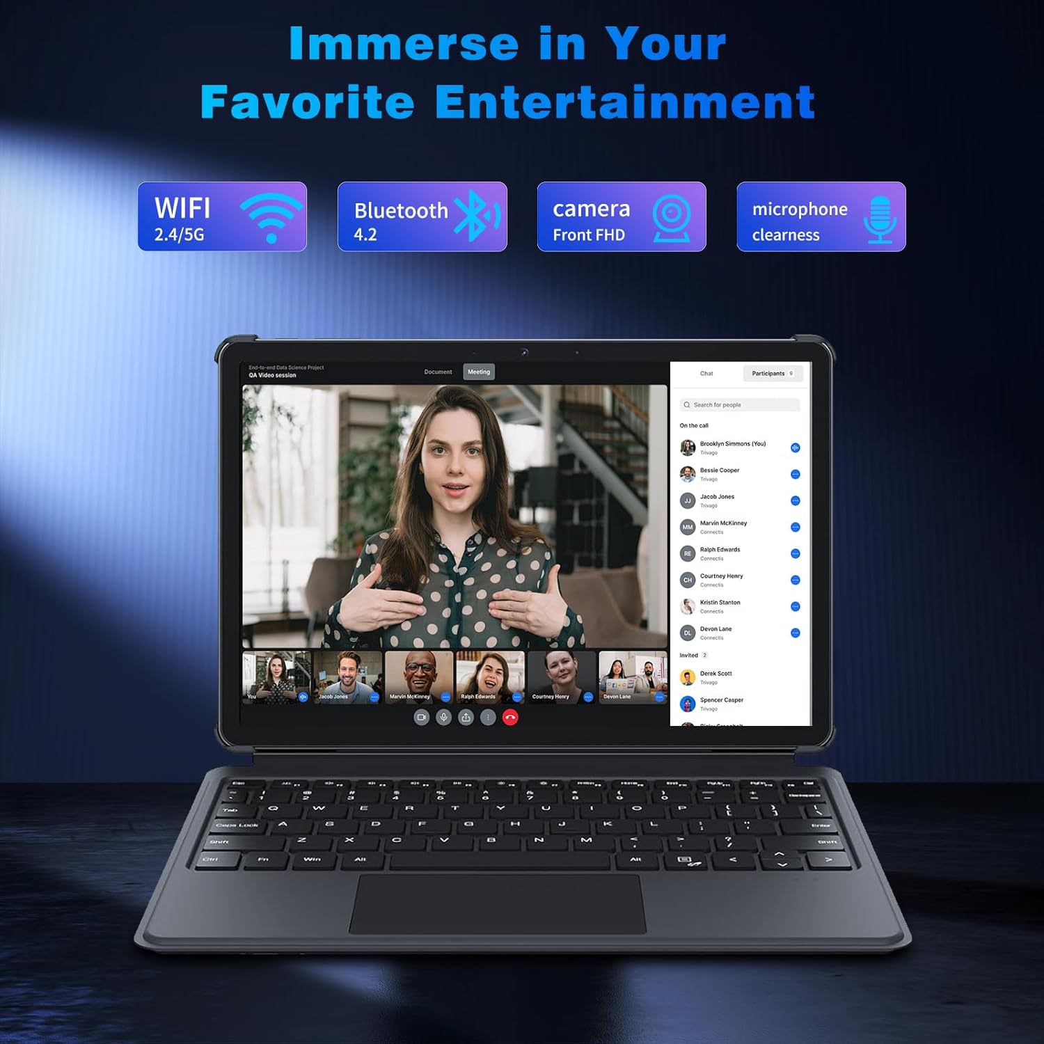 10.1 inch 2 in 1 Laptop 12 GB DDR3 256GB SSD  M3-8100Y Processor (up to 3.40GHz)  800 * 1280 Touch Display  Wifi5  Bluetooth 5.0  HDMI*1  Type C Full Function  Backlit Keyboard  Win11 Laptop