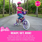 Dynacraft Barbie 16-inch Girls' Bike for Kids Ages 5-7 Years - Fun and Stylish Design, Sturdy and Durable, Perfect for Kids Learning to Ride, Easy to Assemble, Ideal for Young Riders