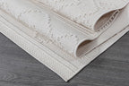 Beverly Rug Micro Loop Large Area Rug White 9x12 Modern Luxury Boho Geometric Durable Indoor Area Rugs for Living Dining Room Office Stain Resistant Non Shedding Casual Indoor Carpet White 9 x 12