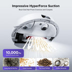 roborock Q10 S5 Robot Vacuum and Mop Cleaner, 10000Pa HyperForce Suction, Dual Anti-Tangle System, Auto-Lifting Mop, ReactiveTech Obstacle Avoidance, App Control, for Pet Hair and Carpet, White