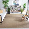 SAFAVIEH Area Rug 9x12 - Natural Fiber Collection - Large - Natural & Ivory, Seagrass, Basketweave Pattern with Border (NF114J)