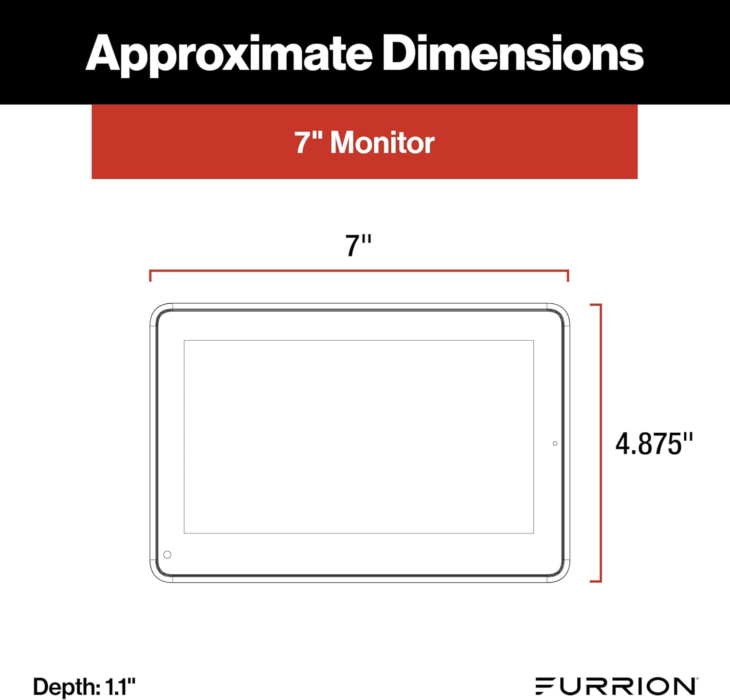 Furrion Vision S+ RV Observation System with 7" Monitor  Sharkfin  Infrared Night Vision  Live Streaming  Wide Viewing Angle - FOS7HTASF