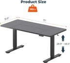 Standing Desk, Large 71x31 Inches Adjustable Stand Up Desk with Cable Management, Home Office Computer Desk with Memory Preset& Cup Holder, Black