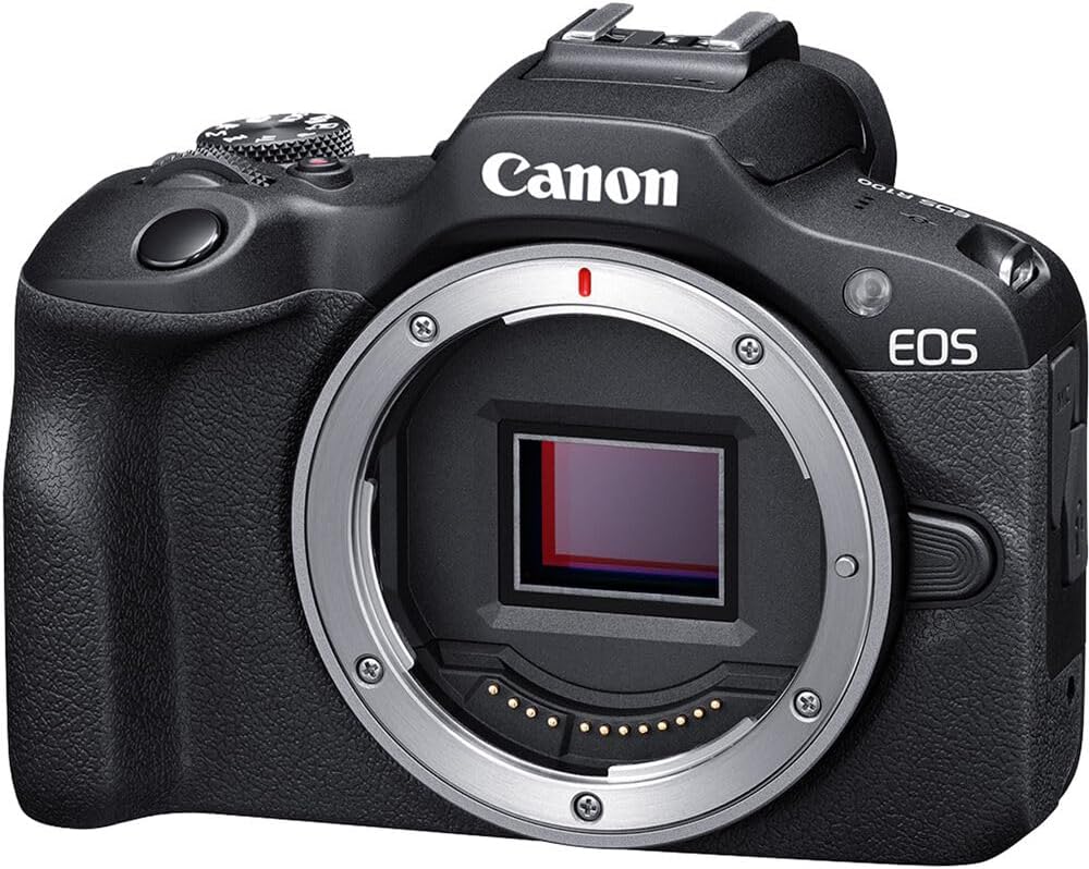 Canon EOS R100 Mirrorless Camera with RF-S 18-45mm f/4.5-6.3 is STM Lens | 24.1MP APS-C CMOS Sensor  Dual Pixel AF  Full HD Video | Compact RF Mount Camera for Beginners with Bag and 64GB Card