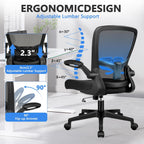 KLASIKA Desk Chairs with Wheels, Ergonomic Mesh Office Chair Adjustable Height and Swivel Lumbar Support Home Office Chair with Flip Up Armrests (8PK)
