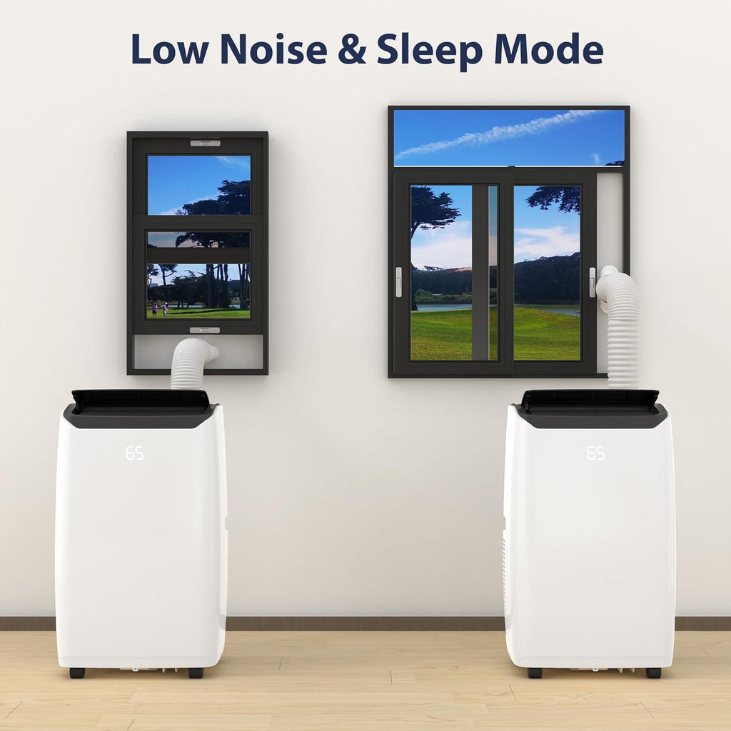 Portable Air Conditioners 14,000 BTU, AC Unit for Bedroom With 3-In-1 Cooling, Fan & Dehumidifier, Smart Control Via Remote, Drainage-Free Design for 750 Sq.Ft Rooms, Black