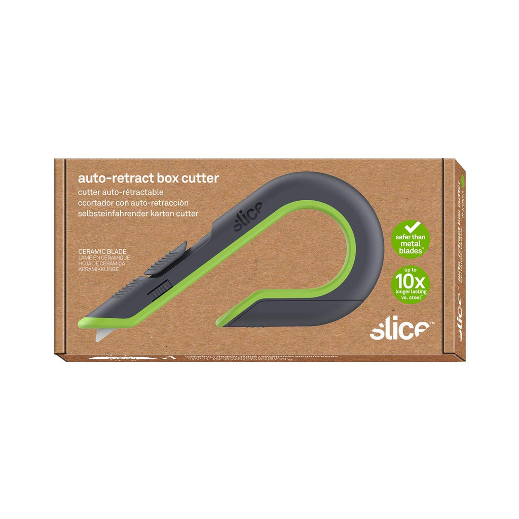 Slice Auto-Retractable Box Cutter, Heavy Duty Utility Knife, Safe Ceramic Blade Lasting 11x Longer than Metal, 6 Pack