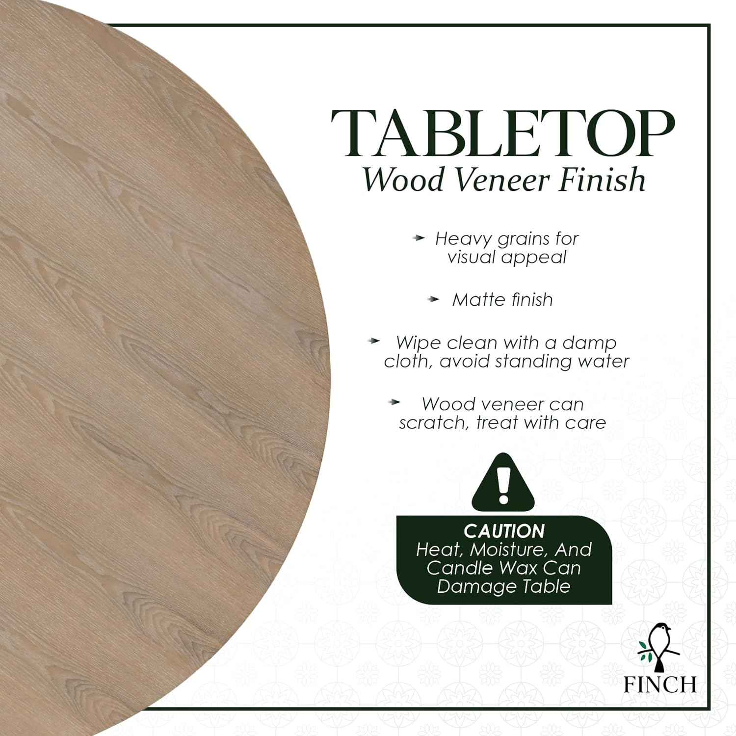 Alfred Solid Wood Round Dining Table for 4, Farmhouse Kitchen and Dining Room Table with Rustic Pedestal Trestle Base, 46.5 Inch, Distressed Beige