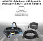 Dell WD19S Docking Station Dual Monitor Bundle - 180W  Supports 4K Display  Dell Dock with 180W Power Supply + Anyhdd 4K HDMI Cable + 4K DisplayPort Cable + USB-C Cable + Microfiber Cloth Included