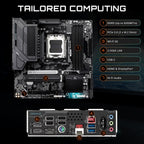 GIGABYTE B850M Gaming X WIFI6E AMD AM5 mATX Motherboard, Support AMD Ryzen 9000/8000/7000 Series, DDR5, 10+2+2 Power Phase, 2X M.2, PCIe 5.0, USB-C, WIFI6E, 2.5GbE LAN, EZ-Latch, 5-Year Warranty
