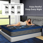 King Size Mattress 10 Inch, Hybrid Memory Foam Mattress with Zoned Pocket Coils Support and Motion Isolation Design, Strengthen Edge Support,CertiPUR-US Certified, Medium Firm in a Box