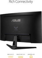 ASUS TUF 32 Inch Curved Gaming Monitor - QHD (2560 x 1440)  165Hz (Supports 144Hz)  1ms  Extreme Low Motion Blur  Speaker  FreeSync Premium  VESA Mountable  DisplayPort  HDMI - VG32VQ1B