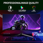 ZZA 34 Inch Curved Monitor  Gaming Monitor 240HZ 1500R 3440 * 1440P  Ultra Wide Computer Monitors with FreeSync HDR10  1ms PC Screen Eye Care  Borderless Design Support Wallmount 75x75mm