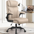 HeroSet Office Chair, Ergonomic Big and Tall Computer Desk Chairs, Executive Breathable Leather Chair with Adjustable High Back Flip-up Armrests, Lumbar Support Swivel PC Chairs with Rocking Function