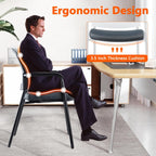CLATINA Office Reception Guest Chair Mesh Back Stacking with Ergonomic Lumbar Support and Thickened Seat Cushion for Waiting Conference Room Gray 4 Pack