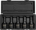 SUNEX TOOLS 4507, 3/4 Inch Drive Impact Hex Driver Set, 5-Piece, Metric, 14mm-24mm, Cr-Mo Steel, Dual Size Markings, Heavy Duty Storage Case