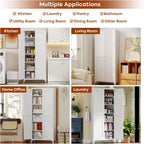 Metal Kitchen Pantry Cabinet with 2 Doors,Metal Pantry Cabinet with 5 Adjustable Shelves for Kitchen,Home,74.2" H × 31.5" W × 15.75" D,Required Assembly, White