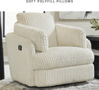 Signature Design by Ashley Tie-Breaker Casual Swivel Glider Recliner with Hidden Storage, White