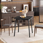 HOOBRO Bamboo Dining Table, Square Dining Table for 2, 27.6" Kitchen Table for Small Space, Writing Table, Easy to Assemble, for Dining Room, Living Room, Office, Kitchen, Apartment, Black BK70CZ01G1