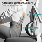 TRALT Office Chair - Ergonomic Desk Chair with Adjustable Lumbar Support, Mesh Computer Chair, Executive Chairs for Home Office Comfortable Lumbar Support (White)
