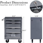 Iron-Top Rolling Tool Chest with Lockable Wheels and Side Handles, 7-Drawer Tool Storage Cabinet with Ball Bearing for Garage, Repair Shop, Required Assembly, Large Storage Capacity (Iron, 4-Gray)
