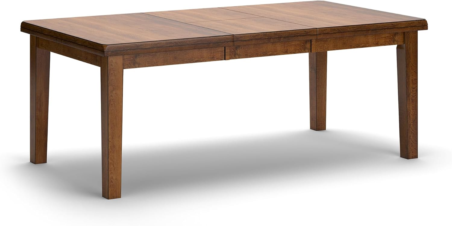 Signature Design by Ashley Ralene Rectangular Dining Room Extension Table, Seats 8, Self-storing Extension Leaf, Wood, 42" W x 78.13" D x 30.25" H, Medium Brown