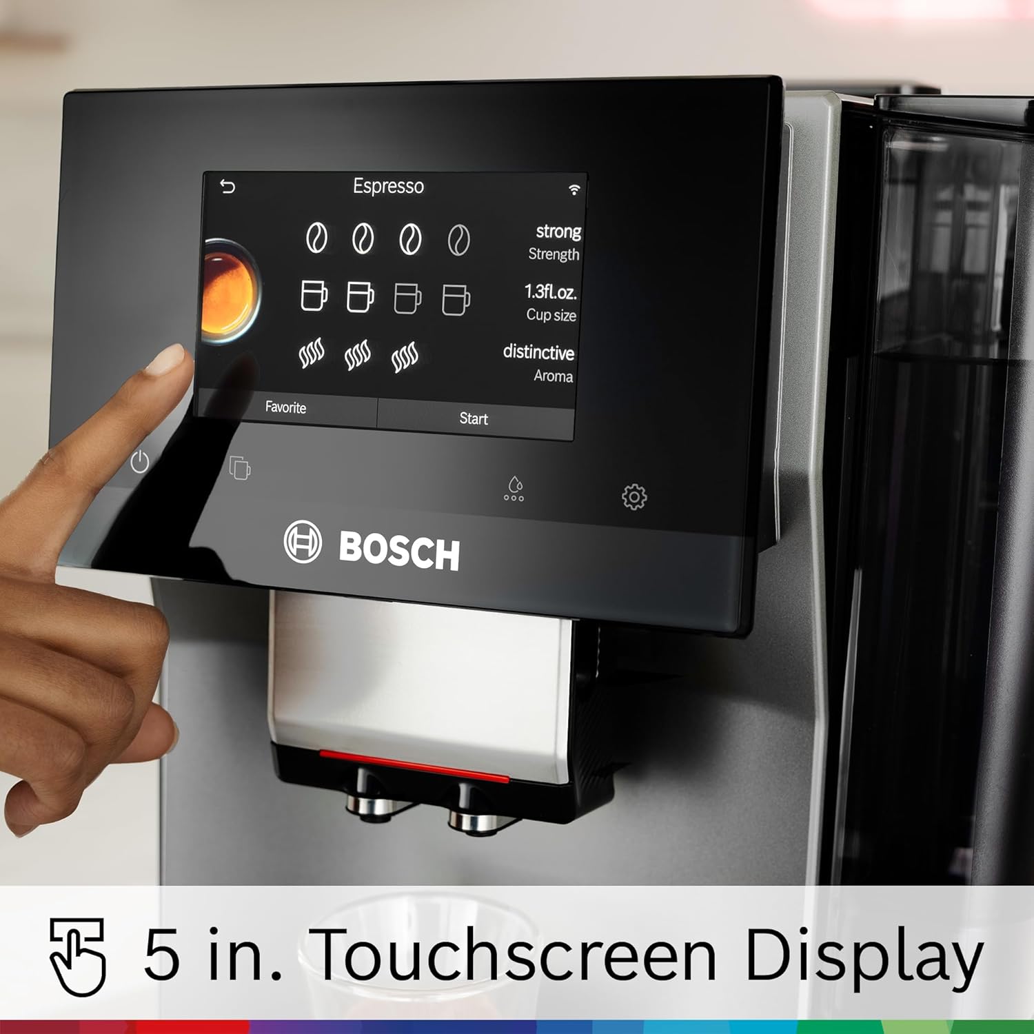 Bosch 800 Series Fully Automatic Espresso and Coffee Machine – 35 Drinks, Cold Brew, Double Cup, Milk Hose, Ceramic Grinder, Smart Features, in Black TPU60309